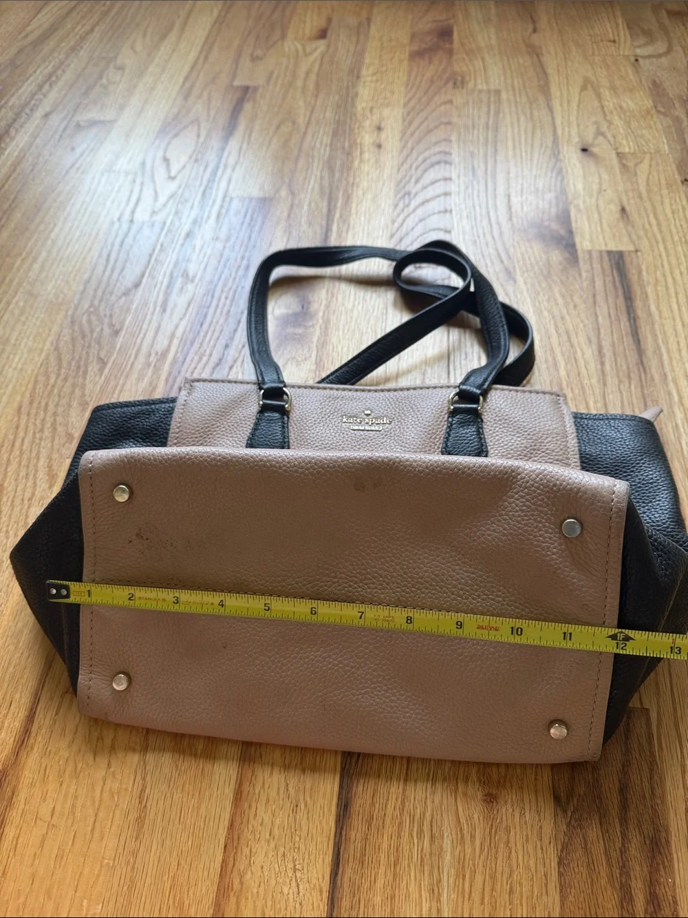 kate spade Two-Tone Pebbled Leather Tote in Black & Blush purse